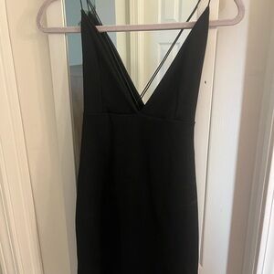 Boohoo Black Backless Strappy Dress